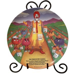 Vintage 1989 McDonald’s Corporation 9.5” Melamine Plate The French Fry Garden
